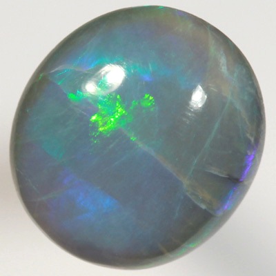 SOLID SEMI BLACK OPAL Bright green rolling flashes